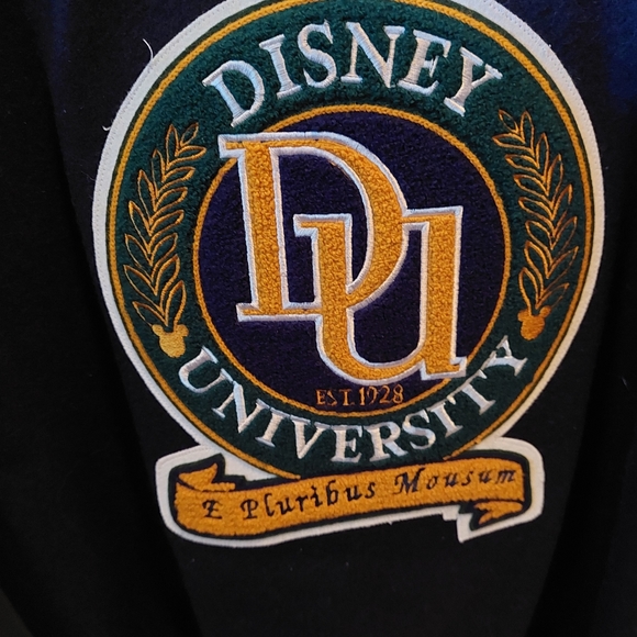 Disney University DU XL Bomber Jacket USA Rare VTG "E Pluribus Mousum" - Picture 2 of 6